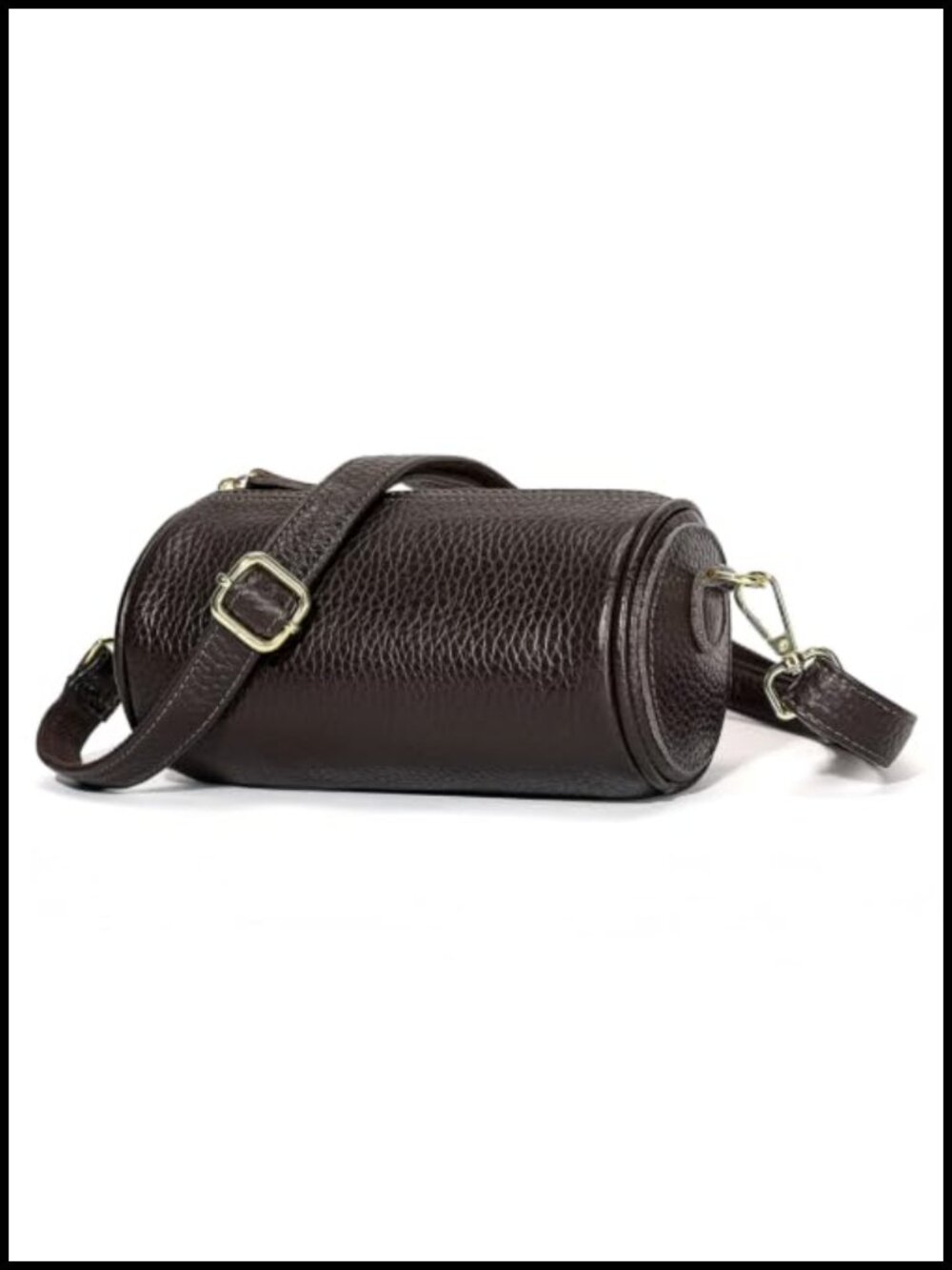 Top-Grain Leather Crossbody Bag Small Multi Pocket Shoulder Purse